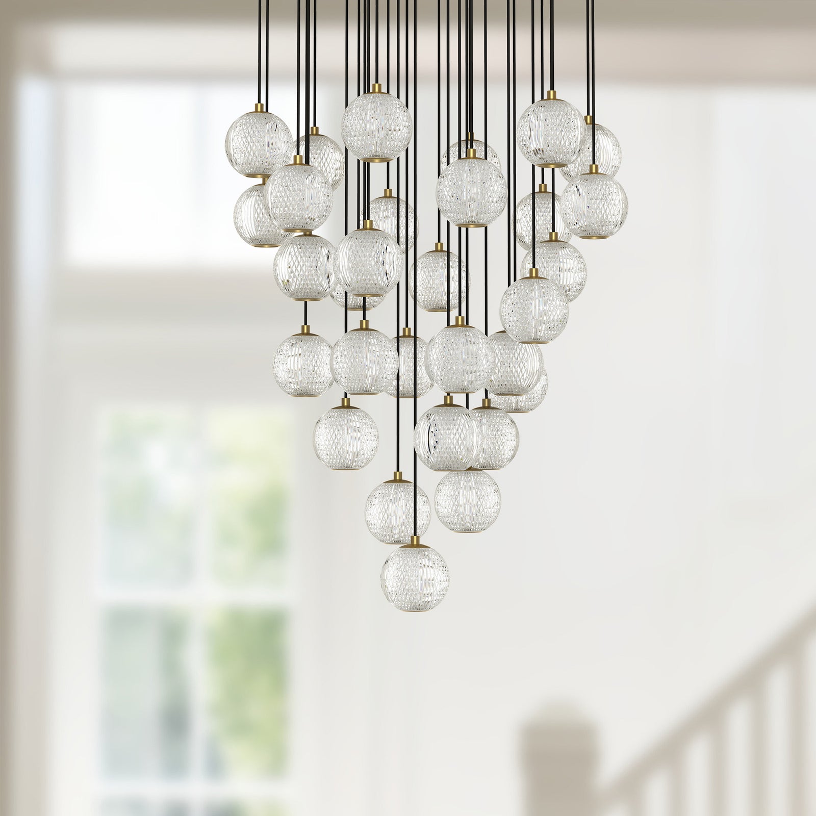 Marni 26-in Natural Brass LED Multi Pendant