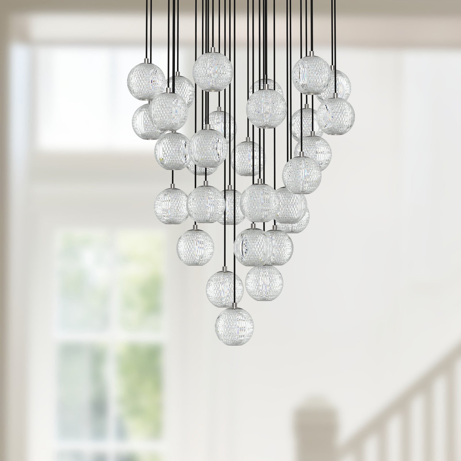 Marni 26-in Polished Nickel LED Multi Pendant