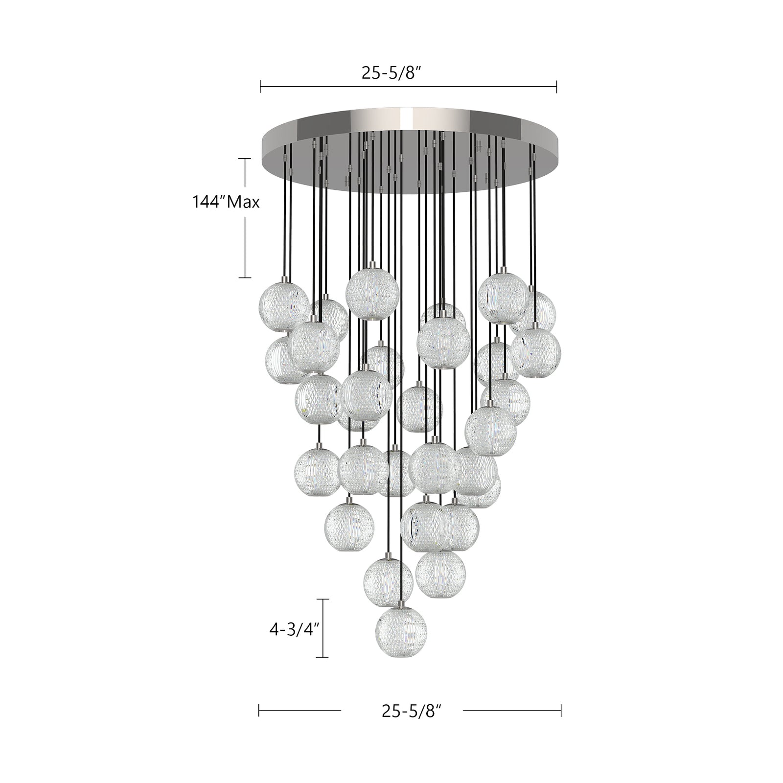 Marni 26-in Polished Nickel LED Multi Pendant