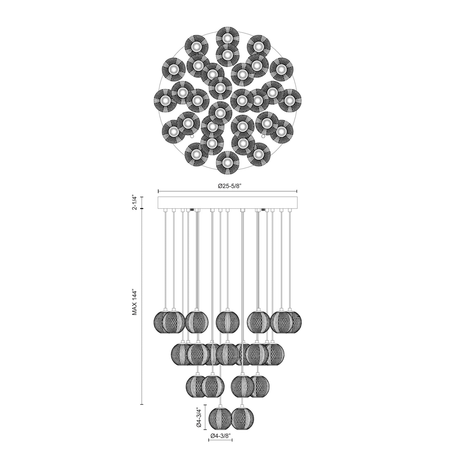 Marni 26-in Polished Nickel LED Multi Pendant
