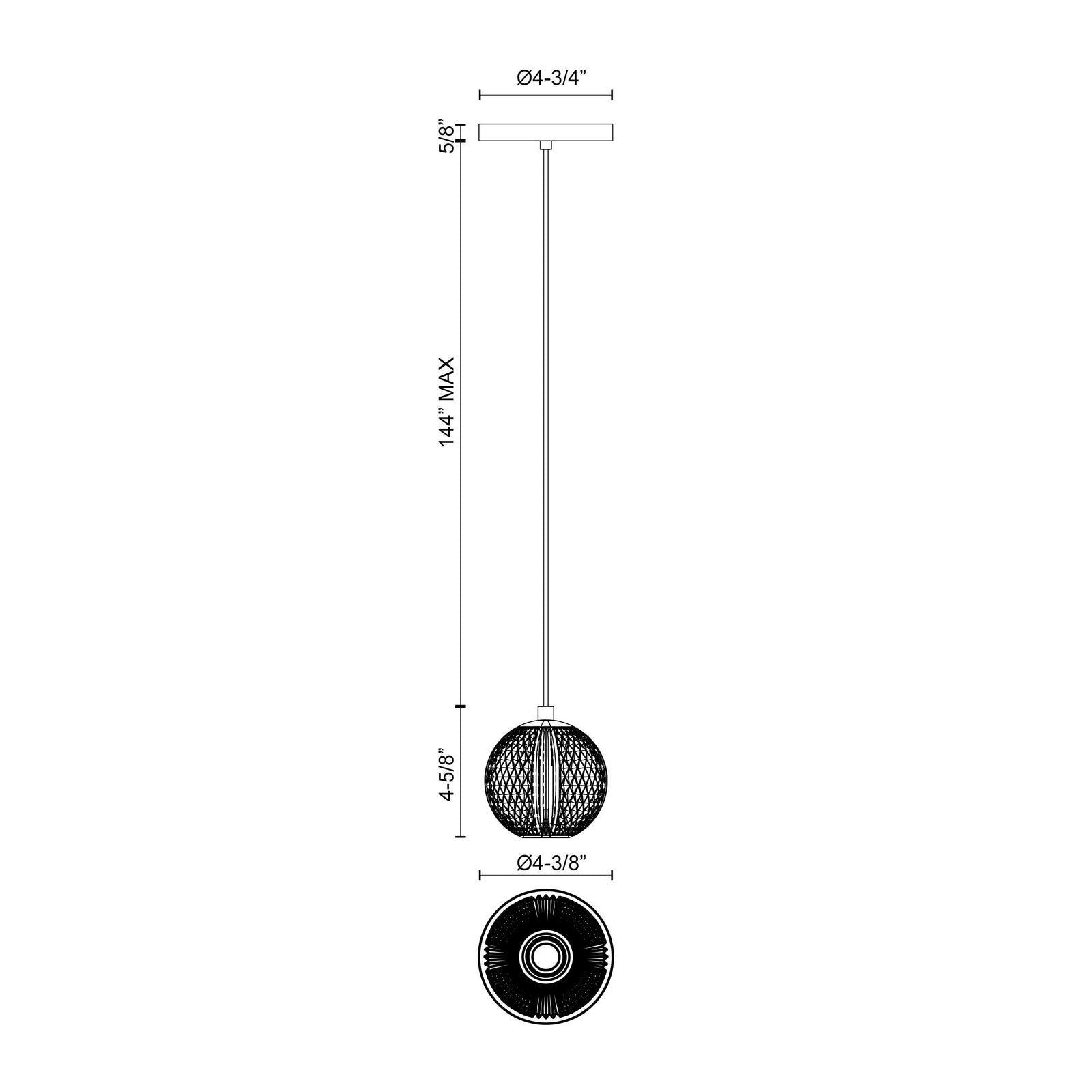 Marni 5-in Polished Nickel LED Pendant