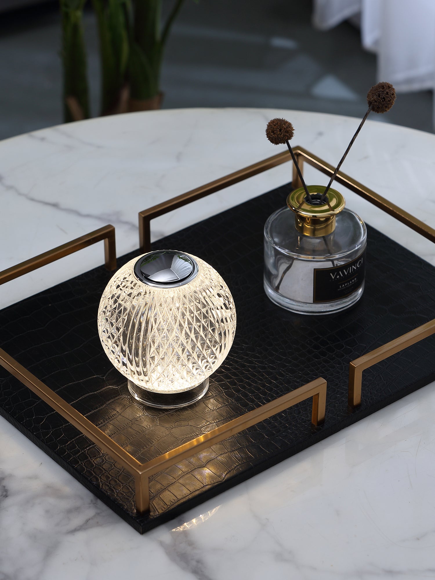 Marni 3-in Polished Nickel LED Table Lamp