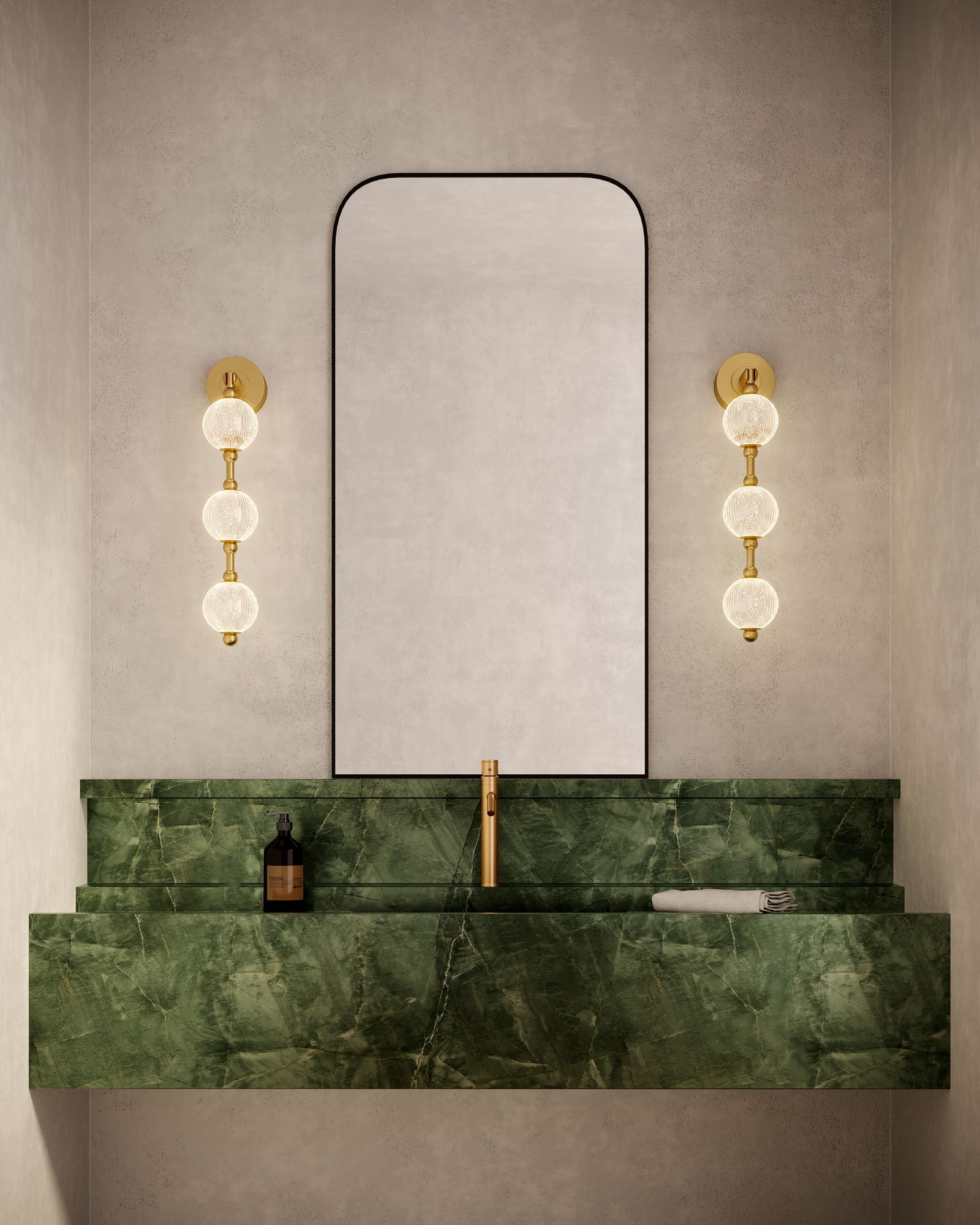 Marni 23-in Natural Brass LED Wall Vanity
