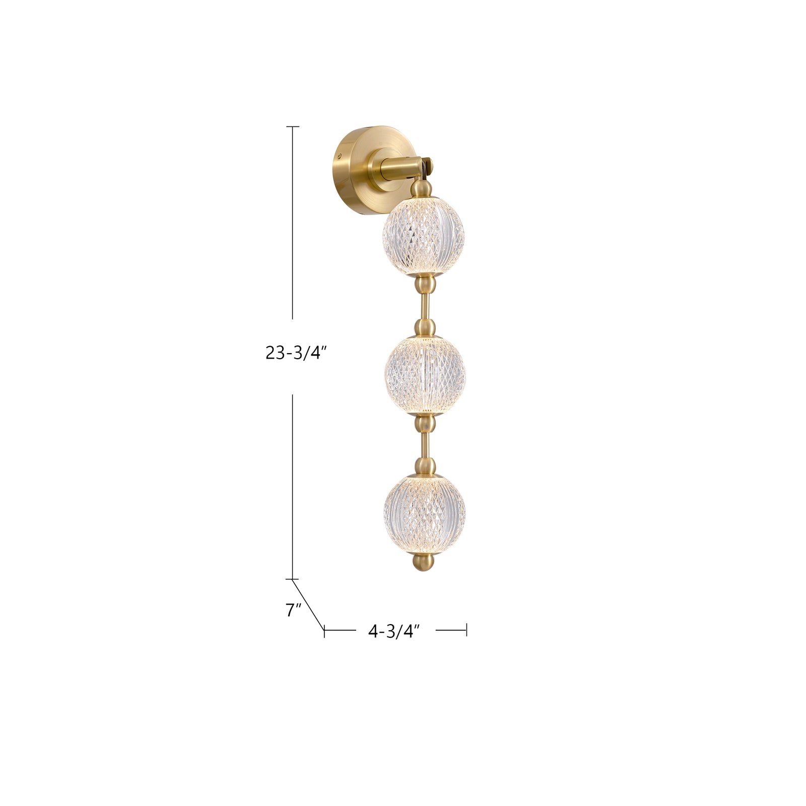Marni 23-in Natural Brass LED Wall Vanity