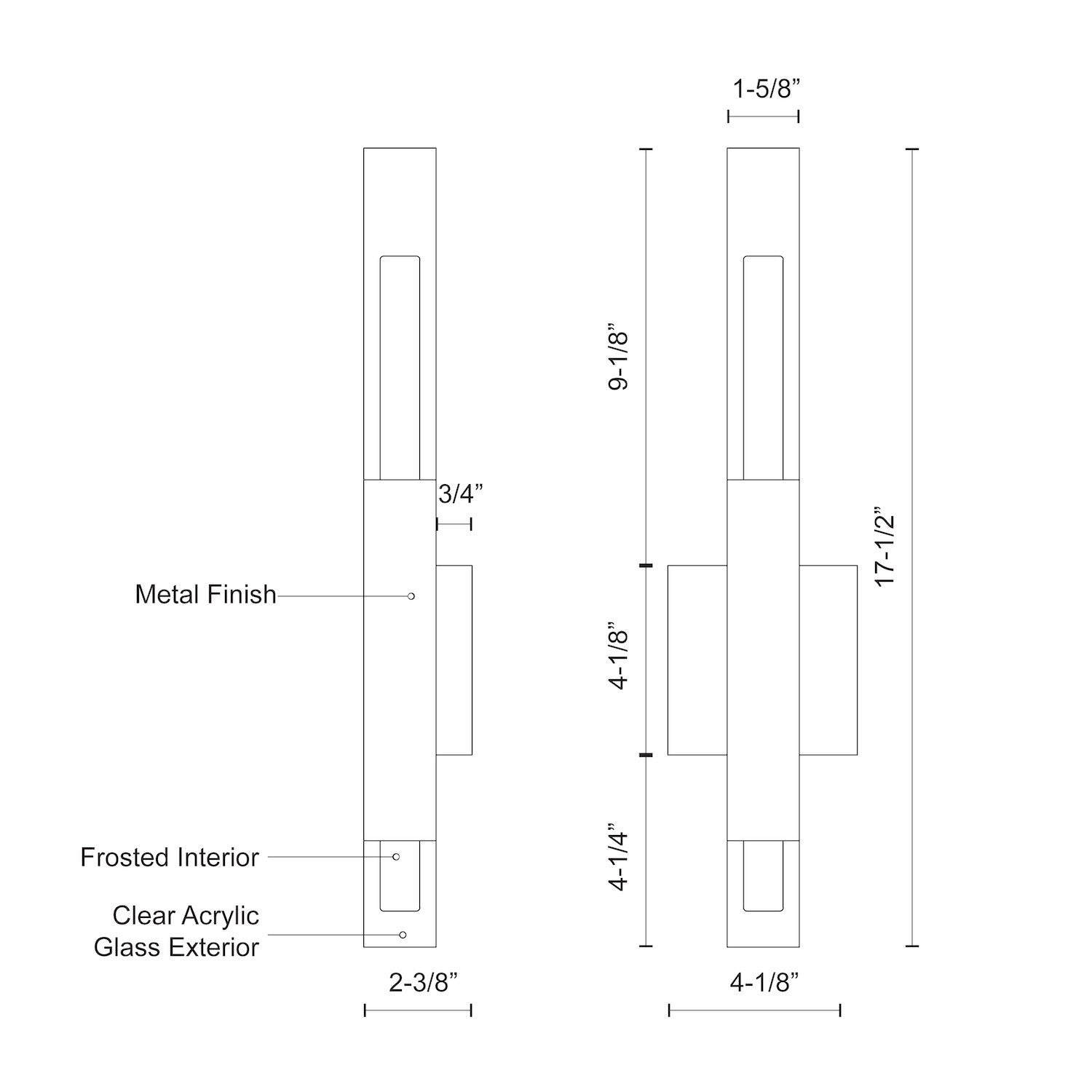 Martelo 18-in Chrome LED Wall Sconce