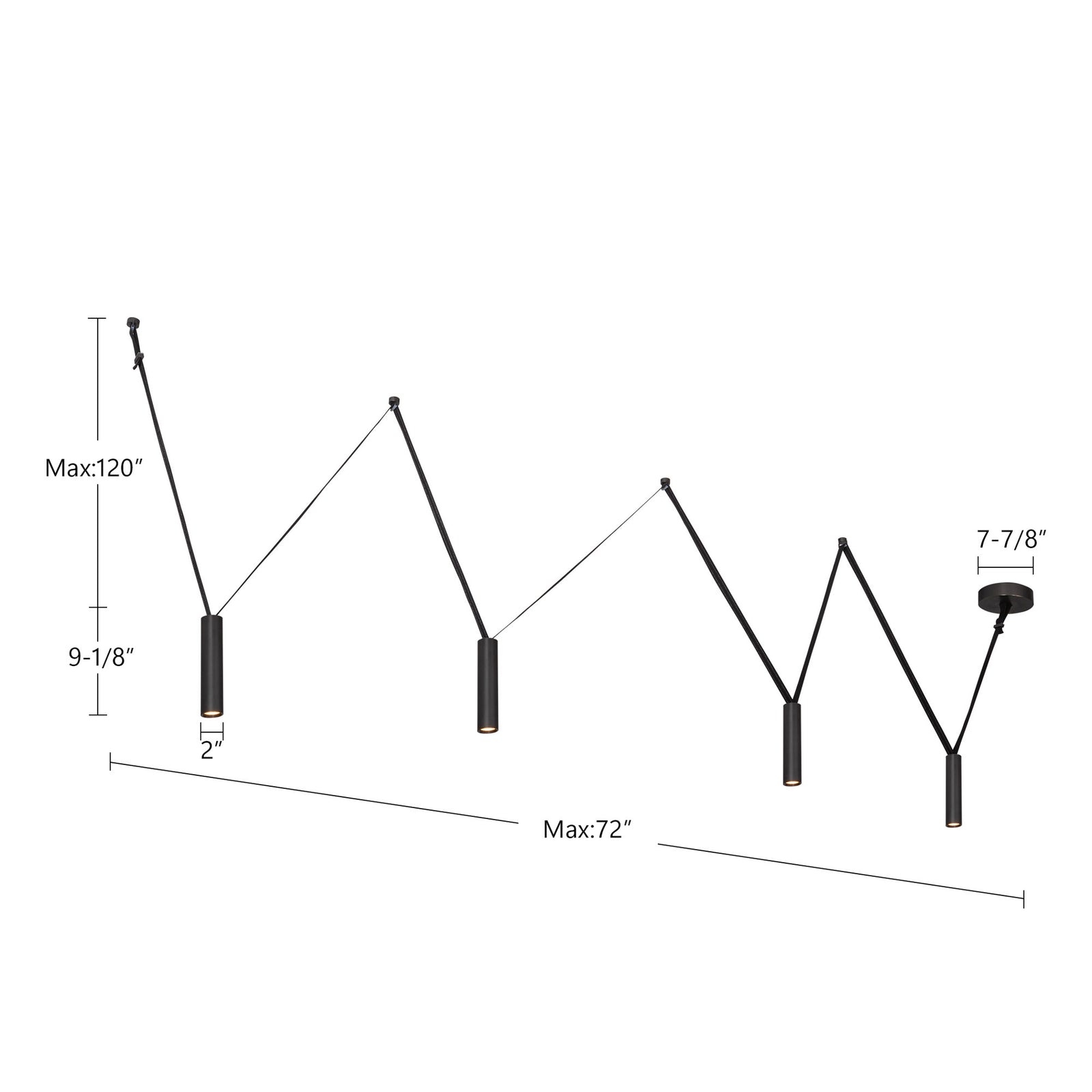 Mason 72-in Urban Bronze LED Linear Pendant