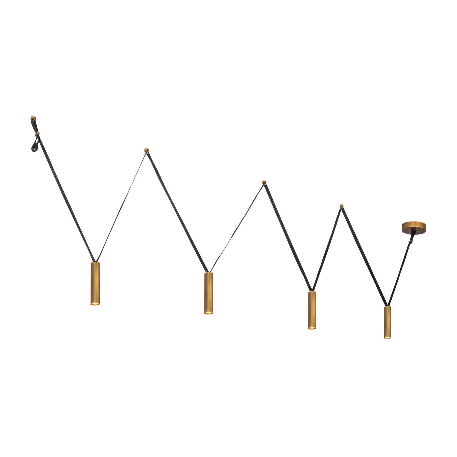 Mason 72-in Vintage Brass LED Linear Pendant