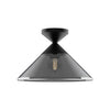 Mauer 12-in Matte Black/Smoked 1 Light Semi Flush Mount
