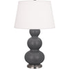 Matte Ash Triple Gourd Table Lamp