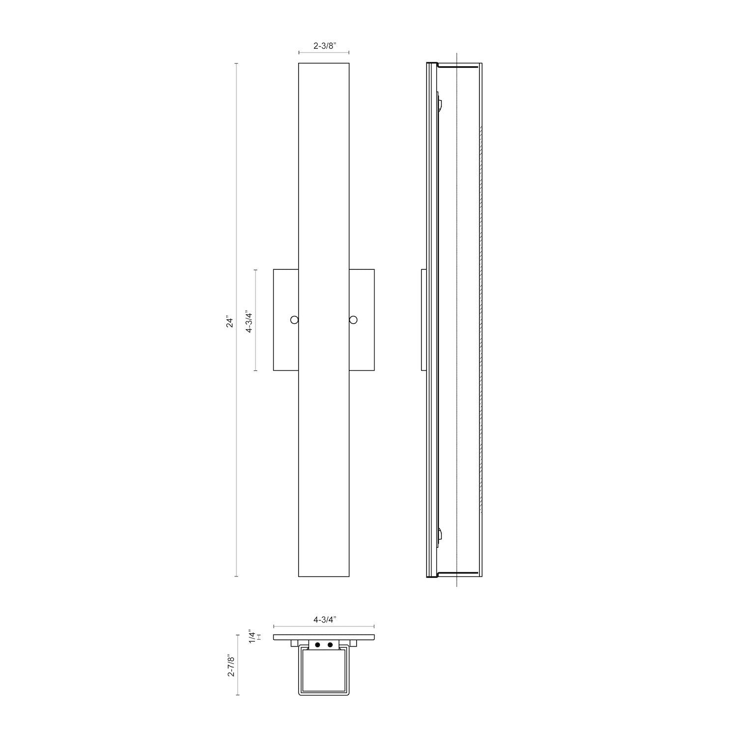 Melville 24-in Brushed Nickel LED Wall Sconce