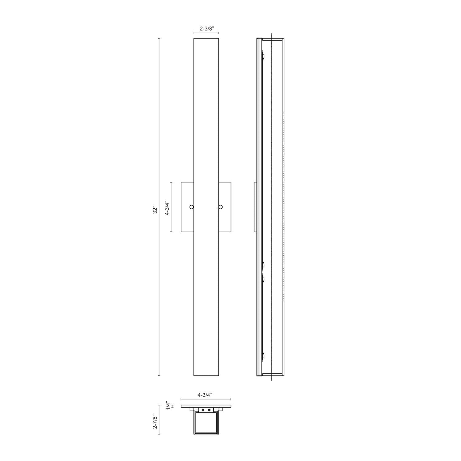 Melville 32-in Black LED Wall Sconce