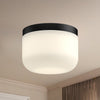 Mel 5-in Black/Opal Glass LED Flush Mount