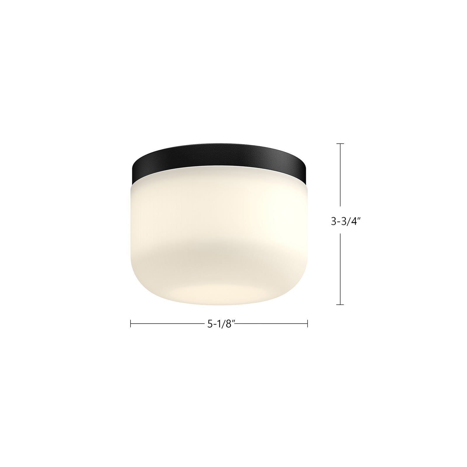 Mel 5-in Black/Opal Glass LED Flush Mount