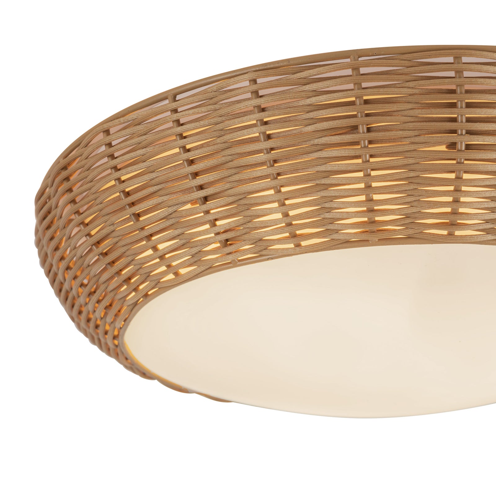 Merida 14-in Rattan Socket Flush Mount