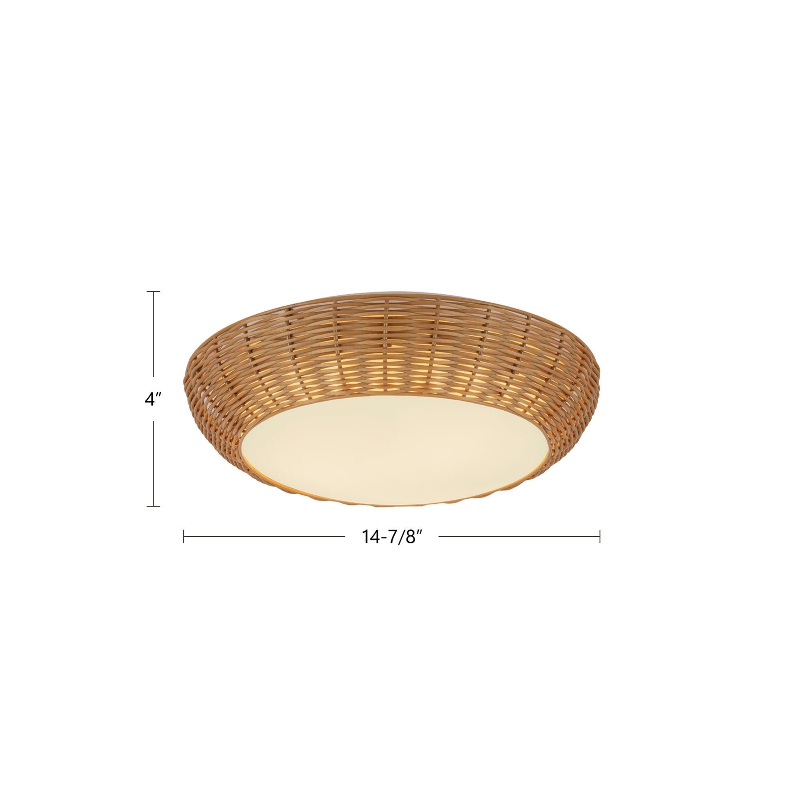 Merida 14-in Rattan Socket Flush Mount