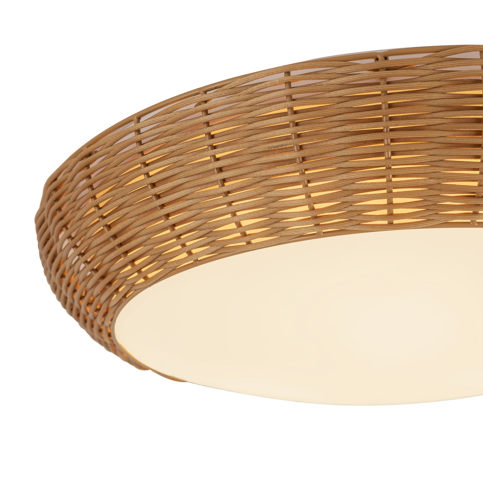 Merida 17-in Rattan Socket Flush Mount