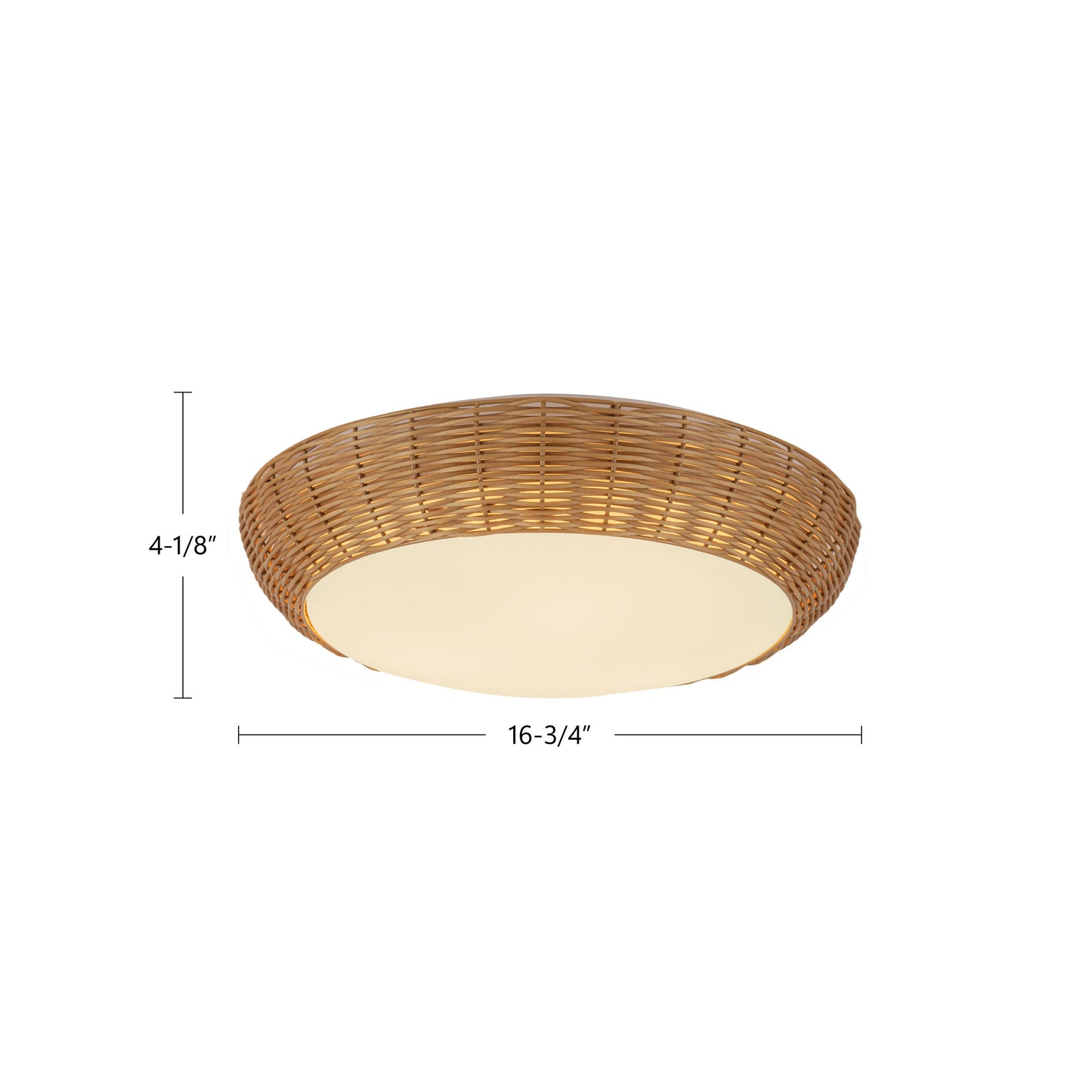 Merida 17-in Rattan Socket Flush Mount
