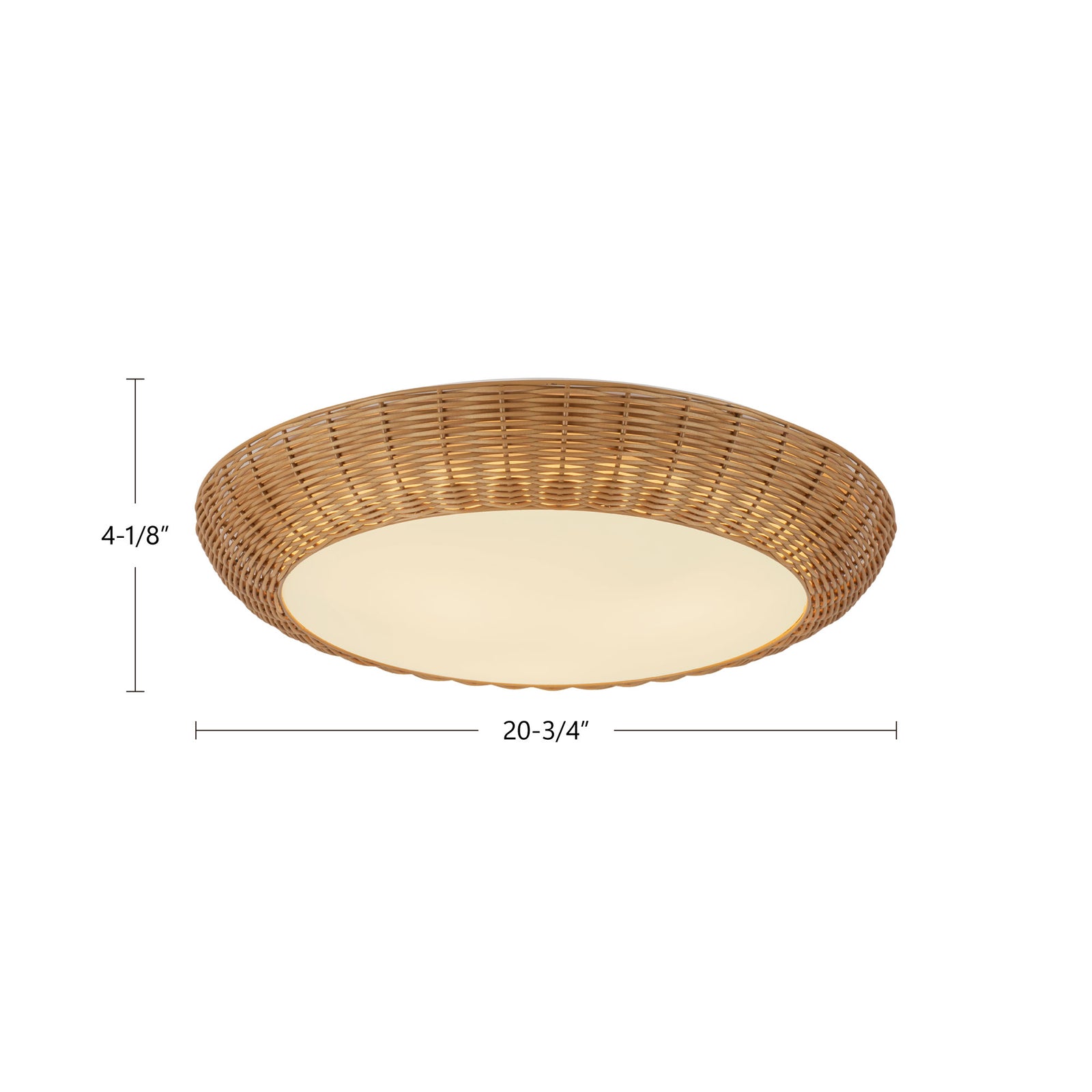 Merida 21-in Rattan Socket Flush Mount
