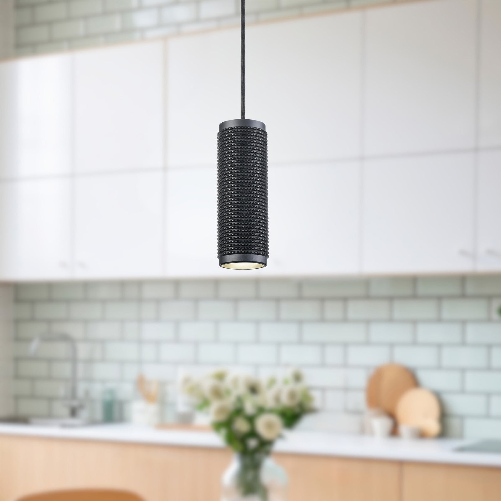 Micro 3-in Black 1 Light Pendant