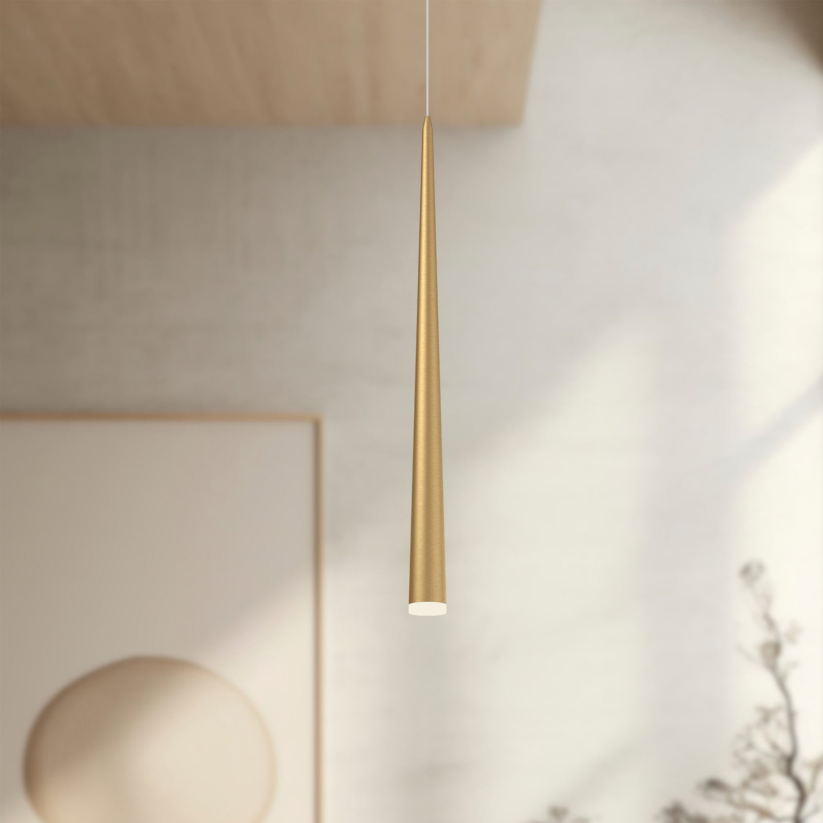 Mina 36-in Brushed Gold LED Pendant