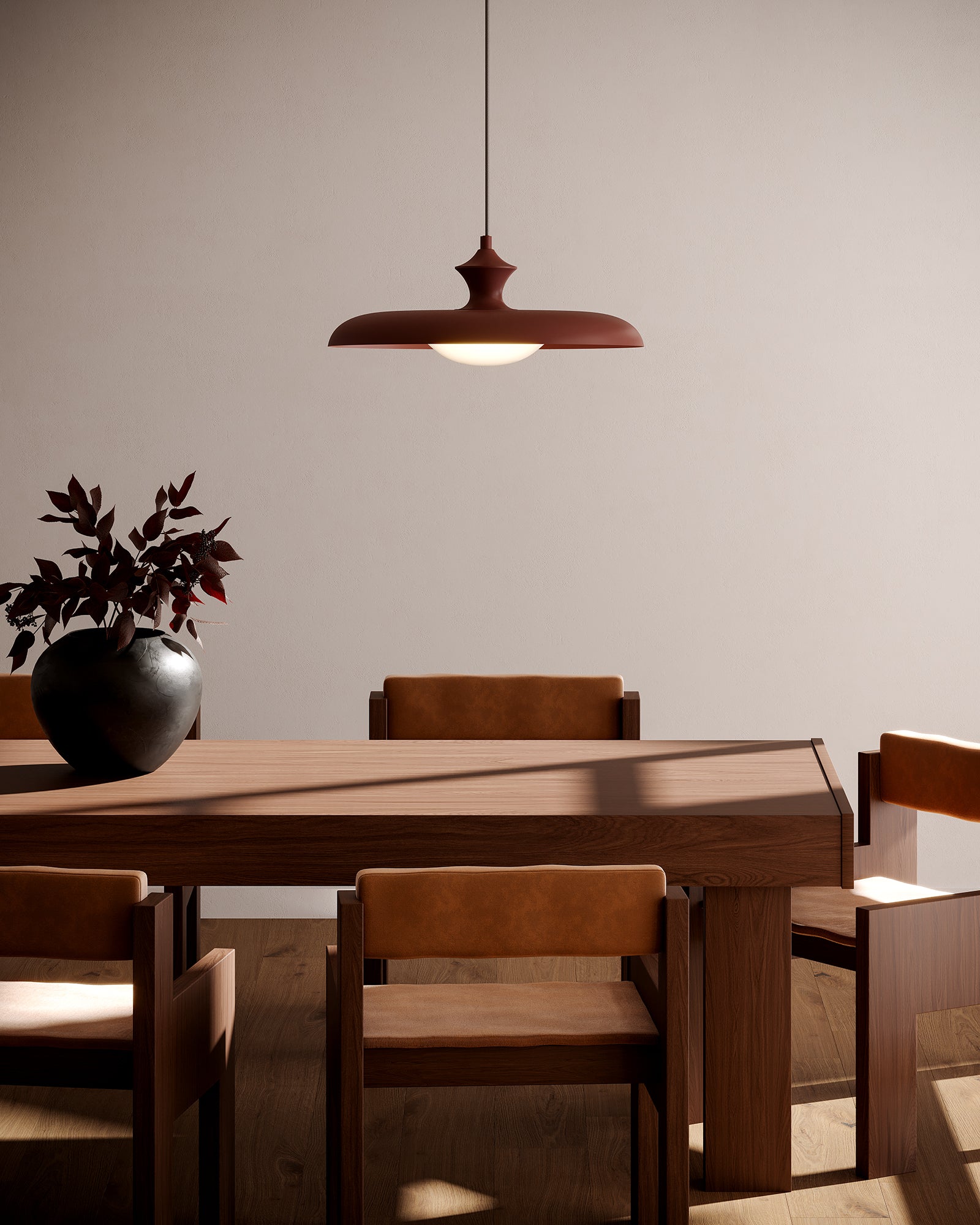 Minori 15-in Burgundy Socket Pendant
