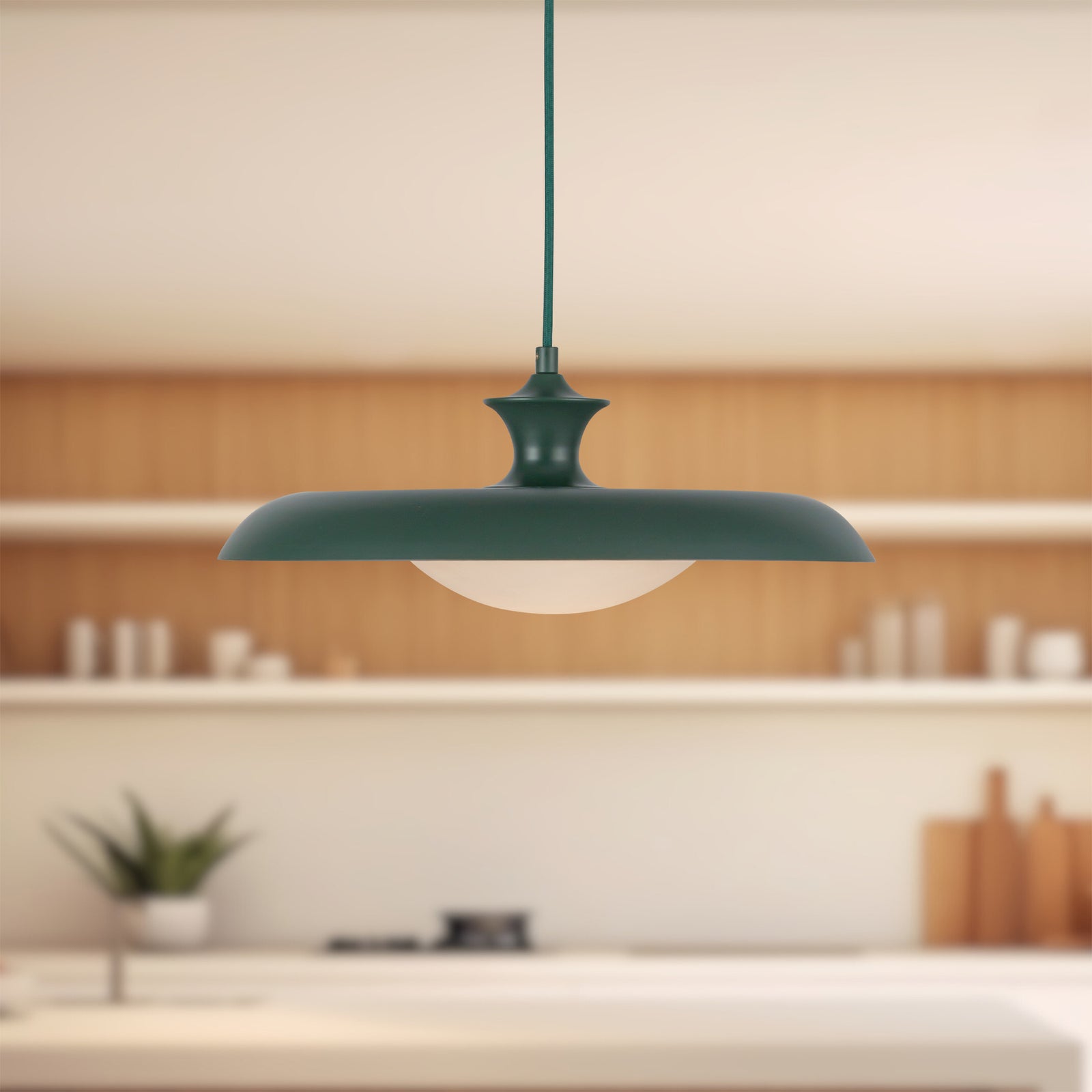 Minori 15-in Pine Green Socket Pendant