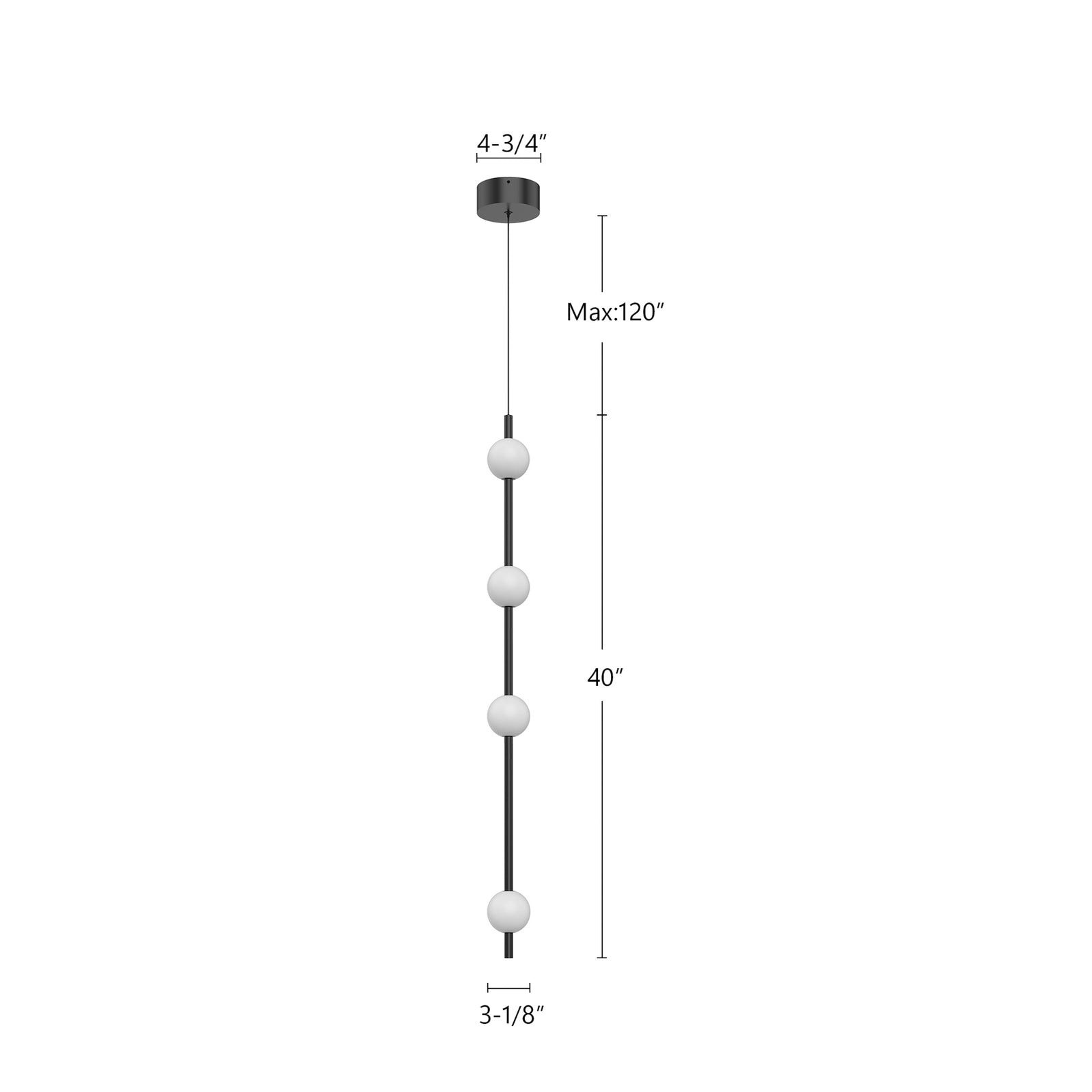 Misaki 40-in Black LED Pendant