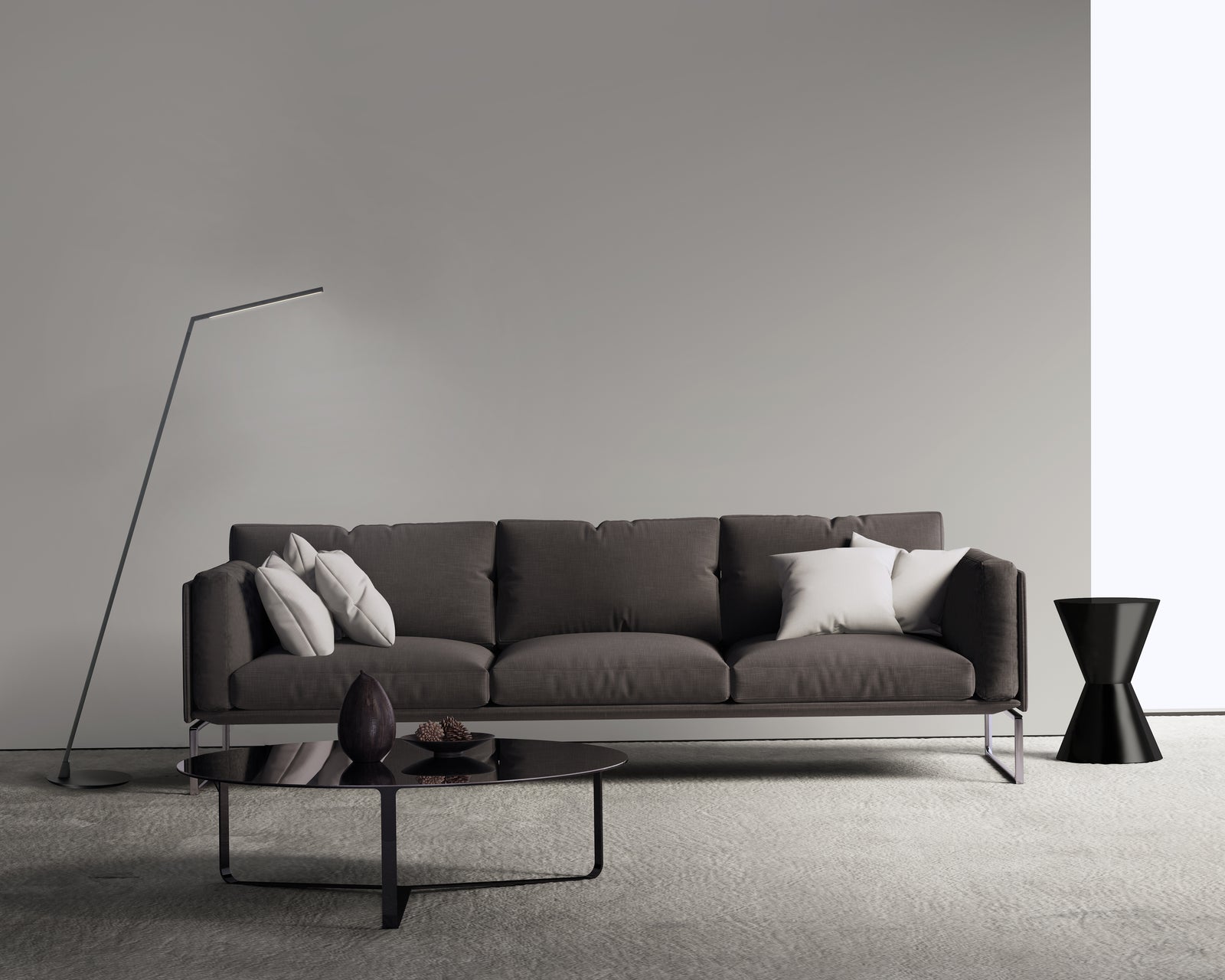 Miter 58-in Black LED Floor Lamp