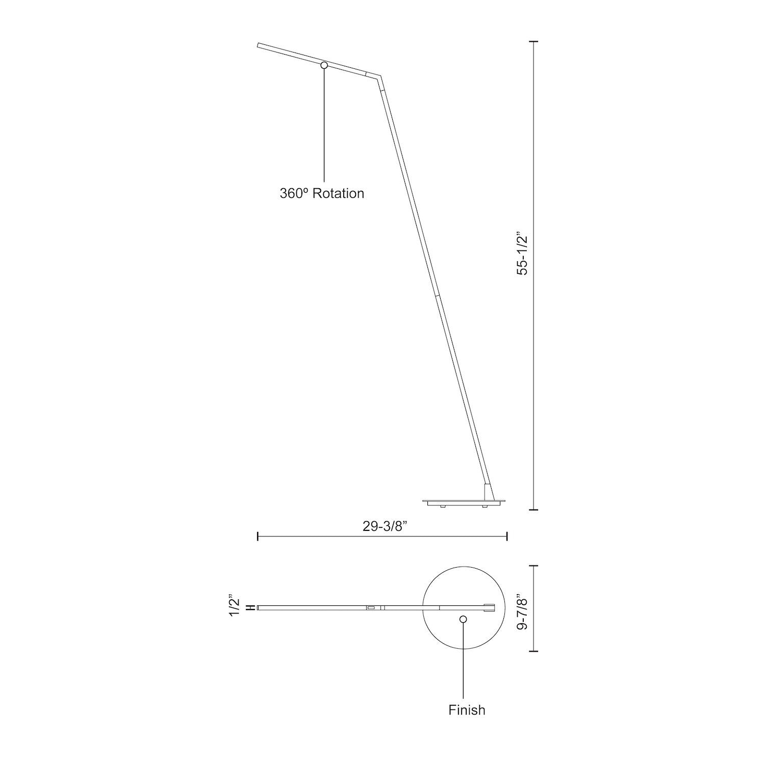 Miter 58-in Brushed Gold LED Floor Lamp