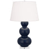 Matte Midnight Blue Triple Gourd Table Lamp