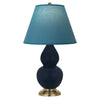Matte Midnight Blue Small Double Gourd Accent Lamp