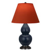 Matte Midnight Blue Small Double Gourd Accent Lamp