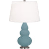 Matte Steel Blue Small Triple Gourd Accent Lamp