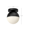 Monae 6-in Brushed Gold/Opal Glass 1 Light Flush Mount
