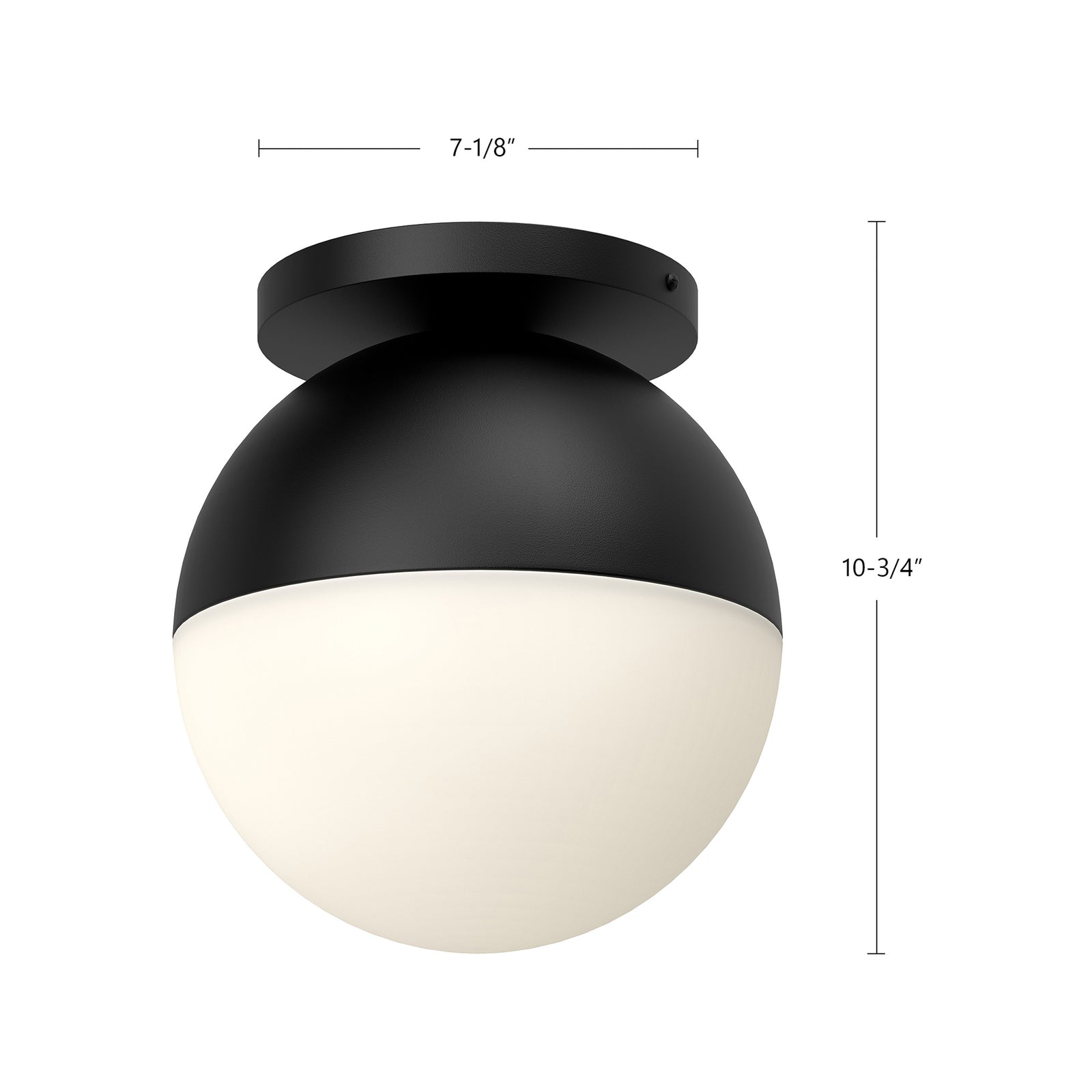 Monae 10-in Black/Opal Glass 1 Light Flush Mount