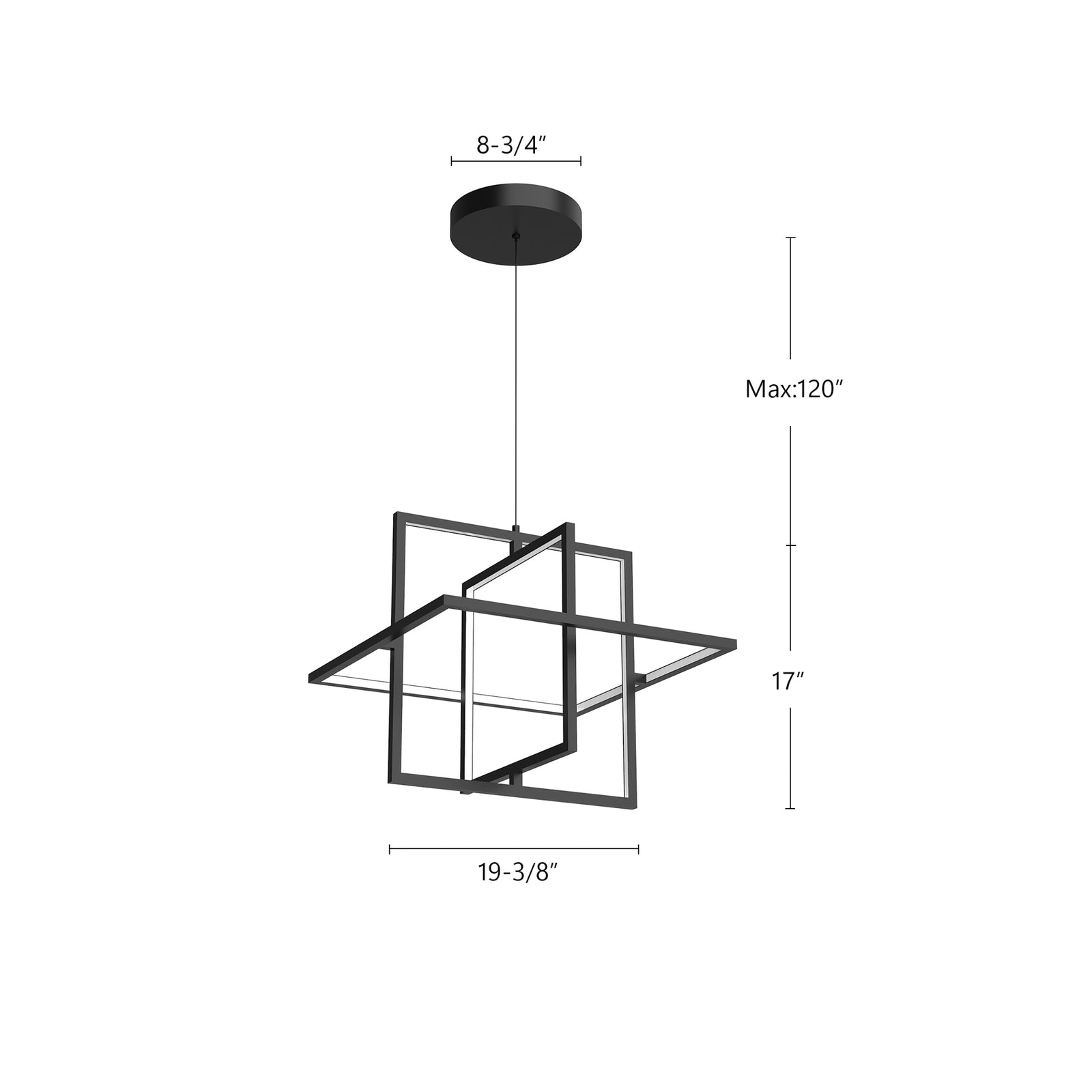 Mondrian 20-in Brushed Nickel LED Pendant