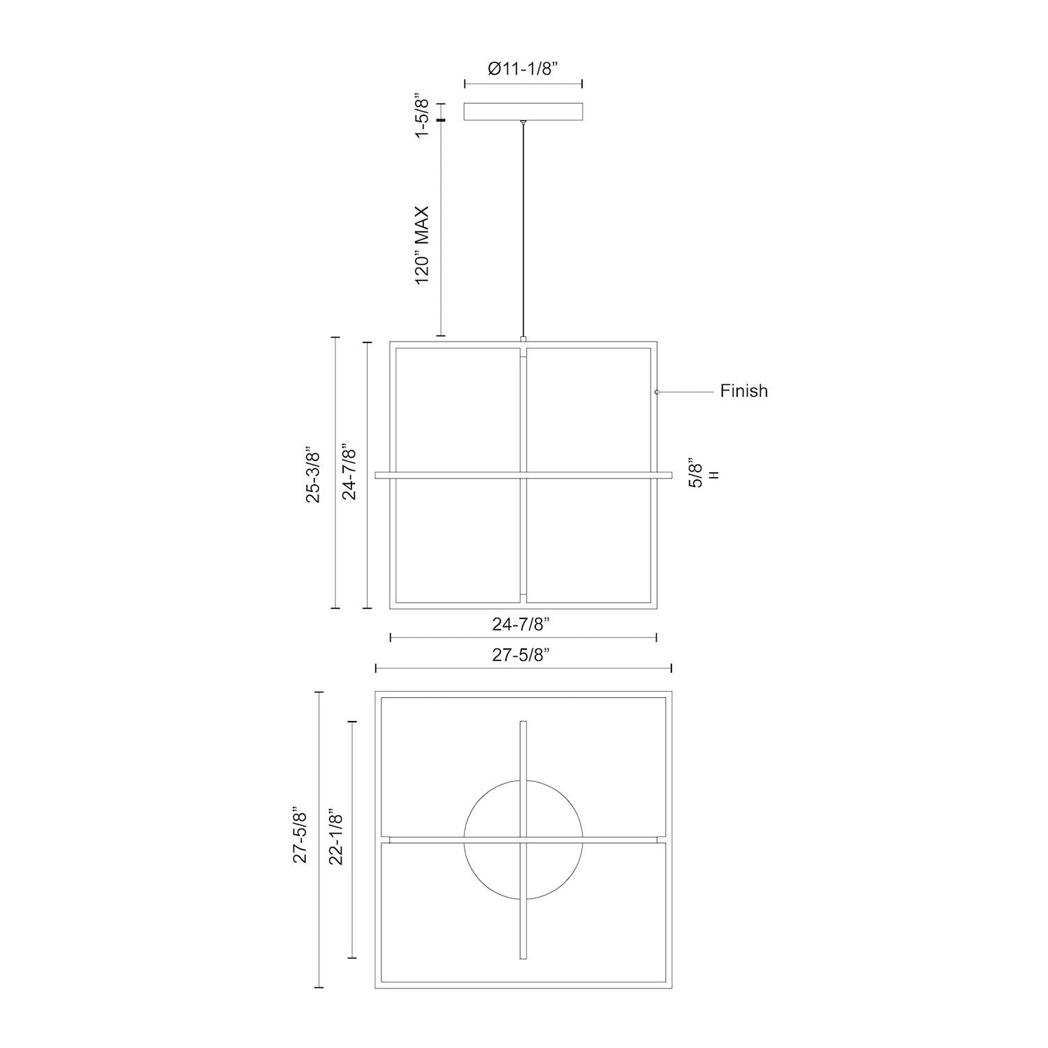 Mondrian 28-in Black LED Pendant