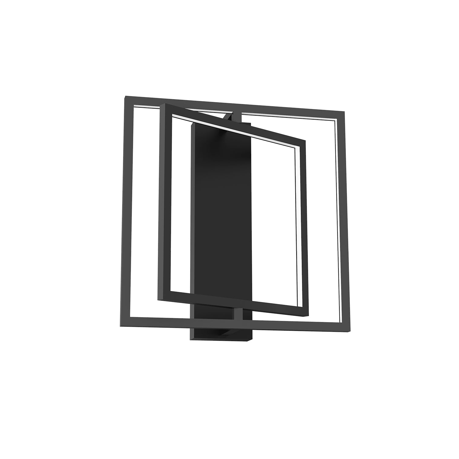 Mondrian 16-in Black LED Semi Flush Mount