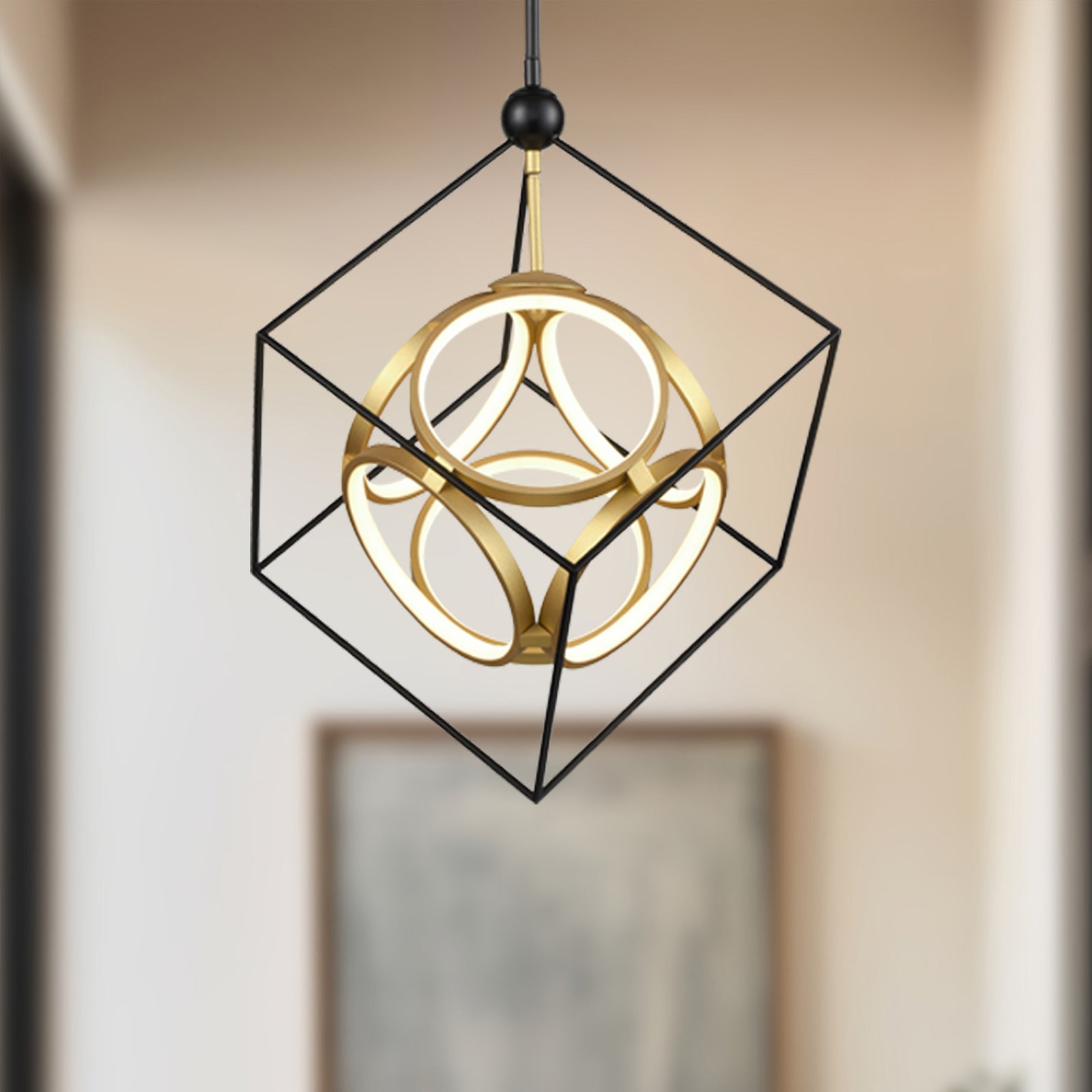Monza 20-in Black/Antique Brass LED Chandeliers