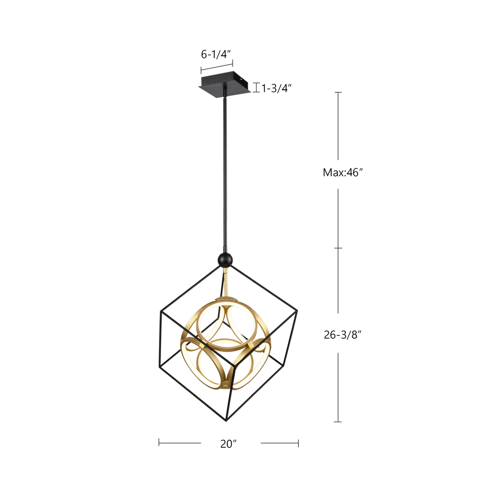 Monza 20-in Black/Antique Brass LED Chandeliers