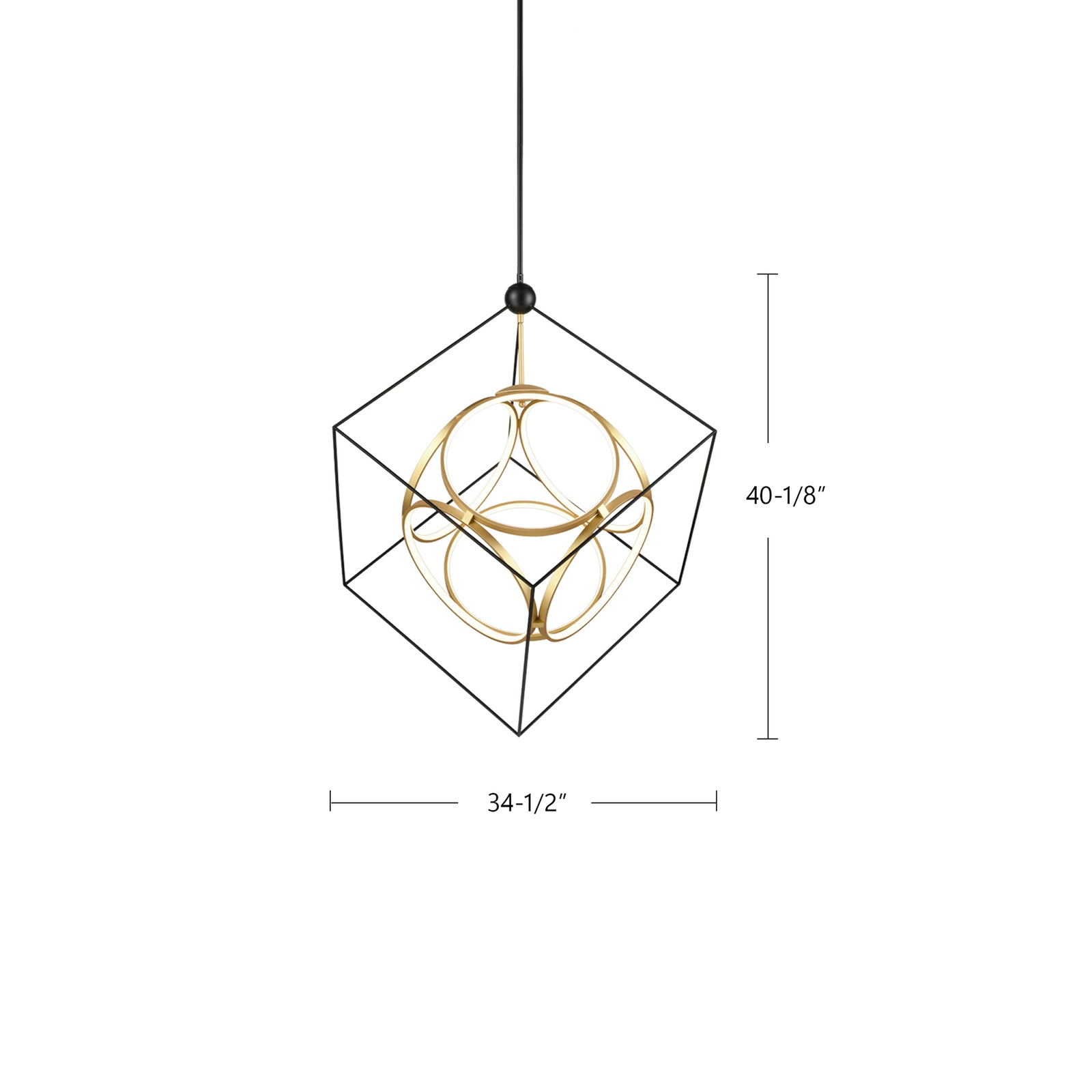 Monza 34-in Black/Antique Brass LED Chandeliers