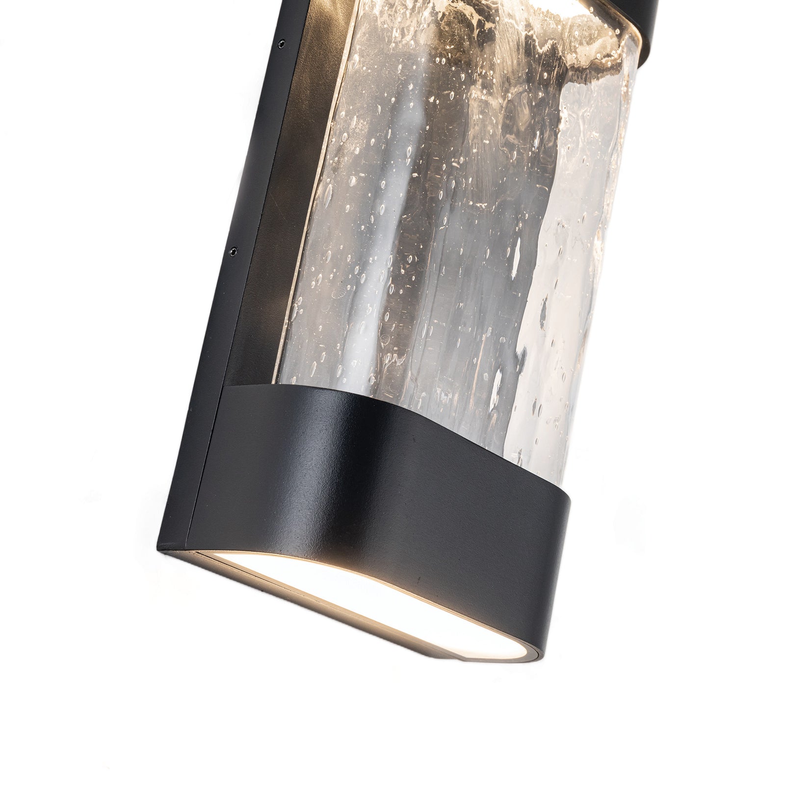 Moondew 12-in Black LED Exterior Wall Sconce