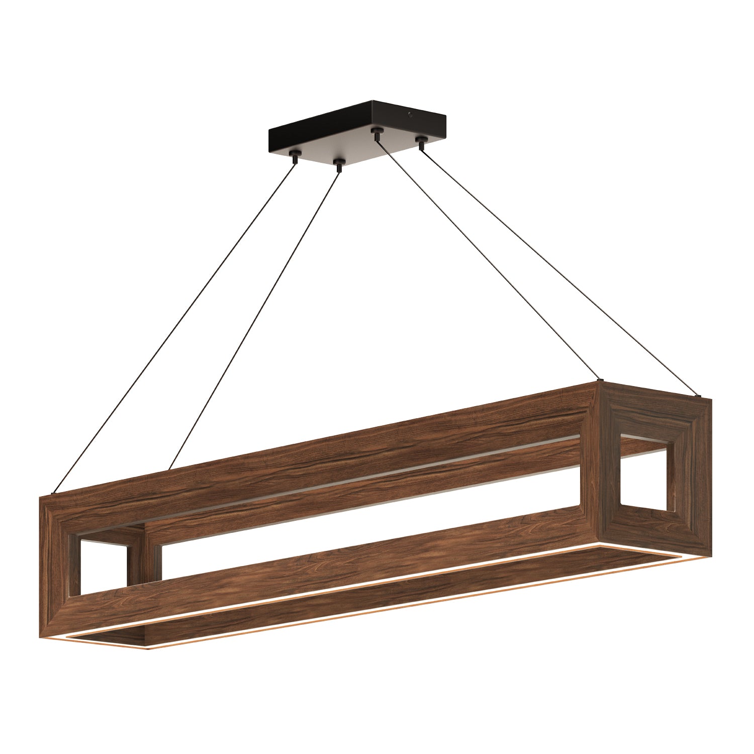 Morina 42-in Walnut LED Linear Pendant