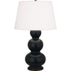 Matte Obsidian Triple Gourd Table Lamp