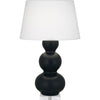 Matte Obsidian Triple Gourd Table Lamp