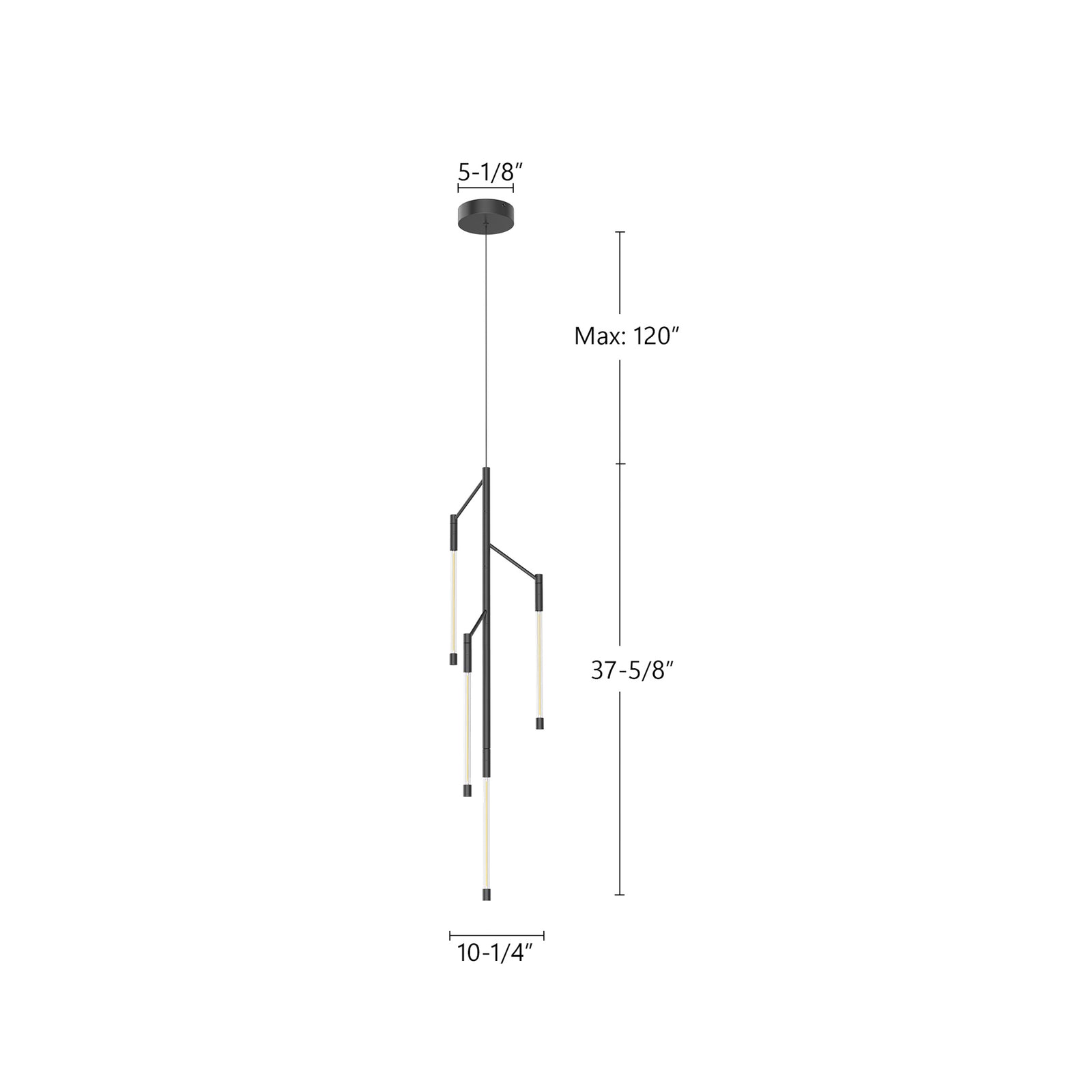 Motif 38-in Black LED Pendant