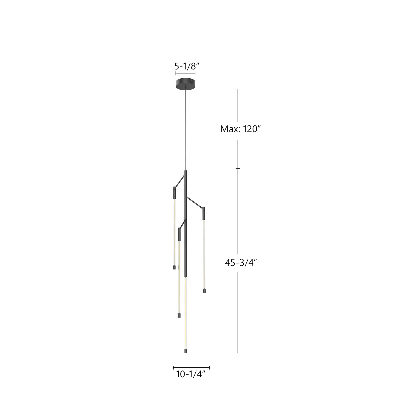 Motif 46-in Black LED Pendant