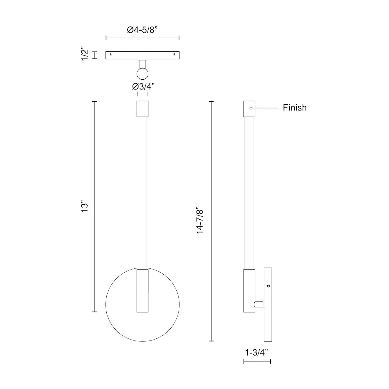 Motif 14-in Black LED Wall Sconce