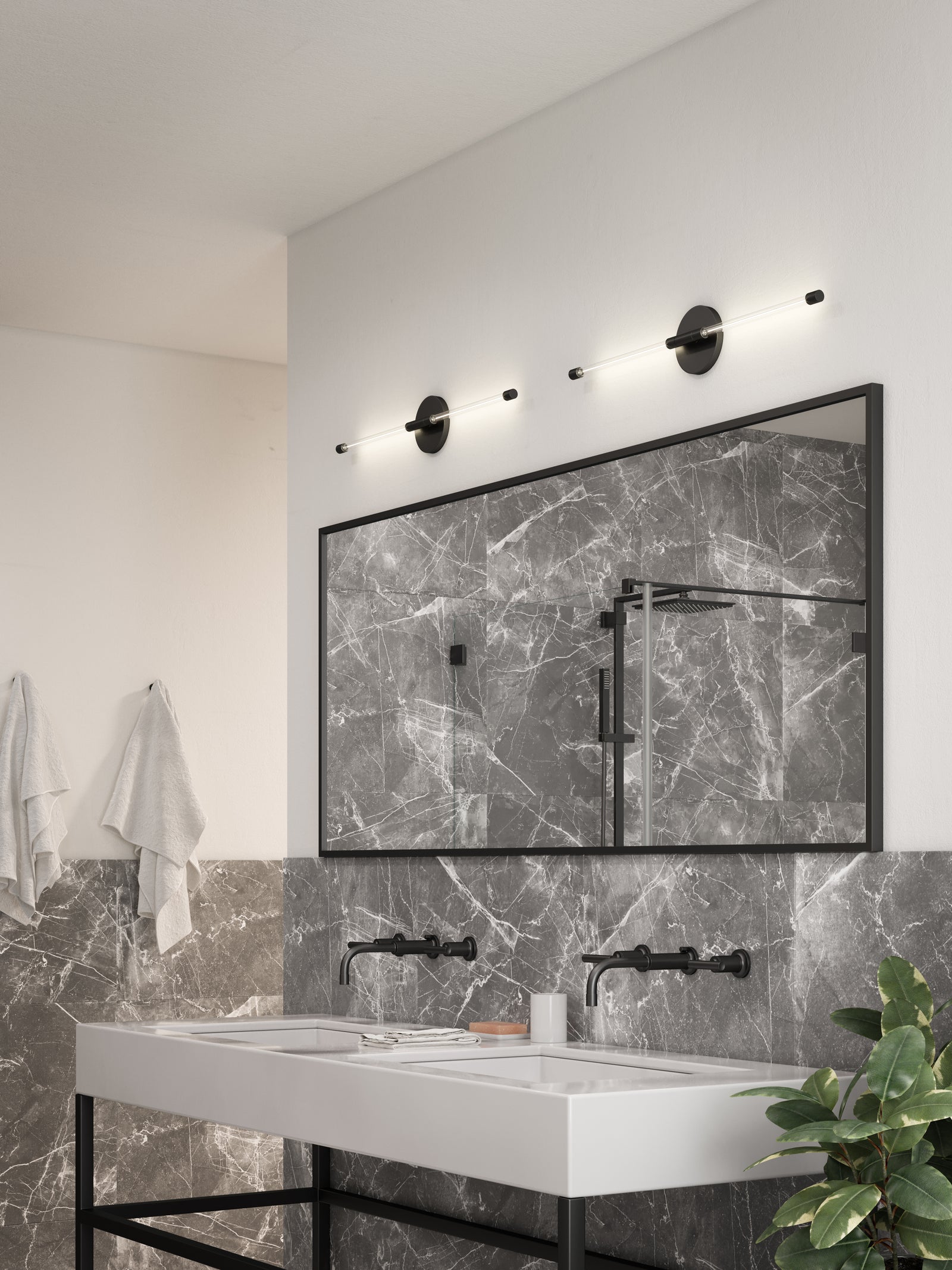 Motif 26-in Black LED Wall Sconce