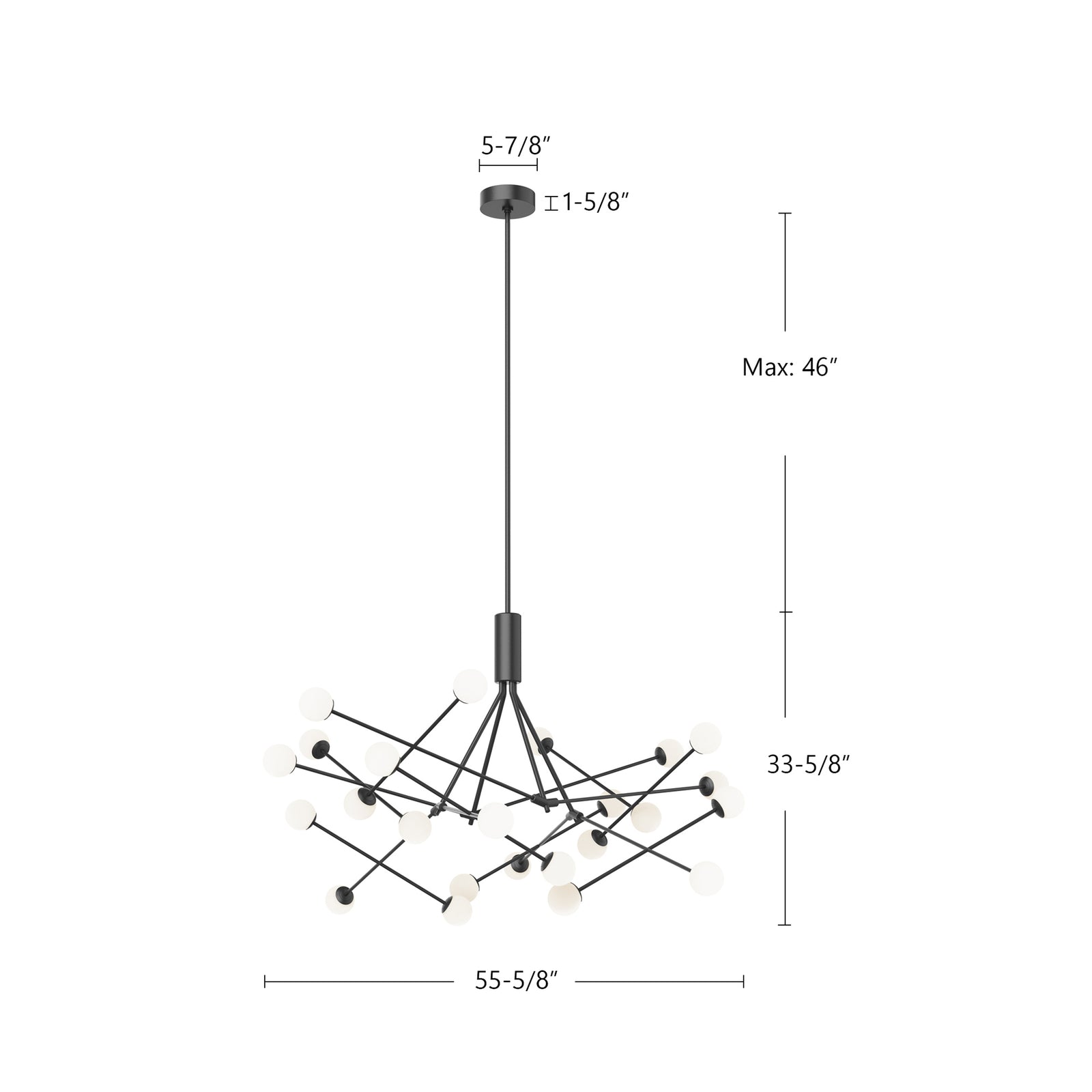 Moto 56-in Black LED Chandeliers